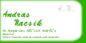andras macsik business card
